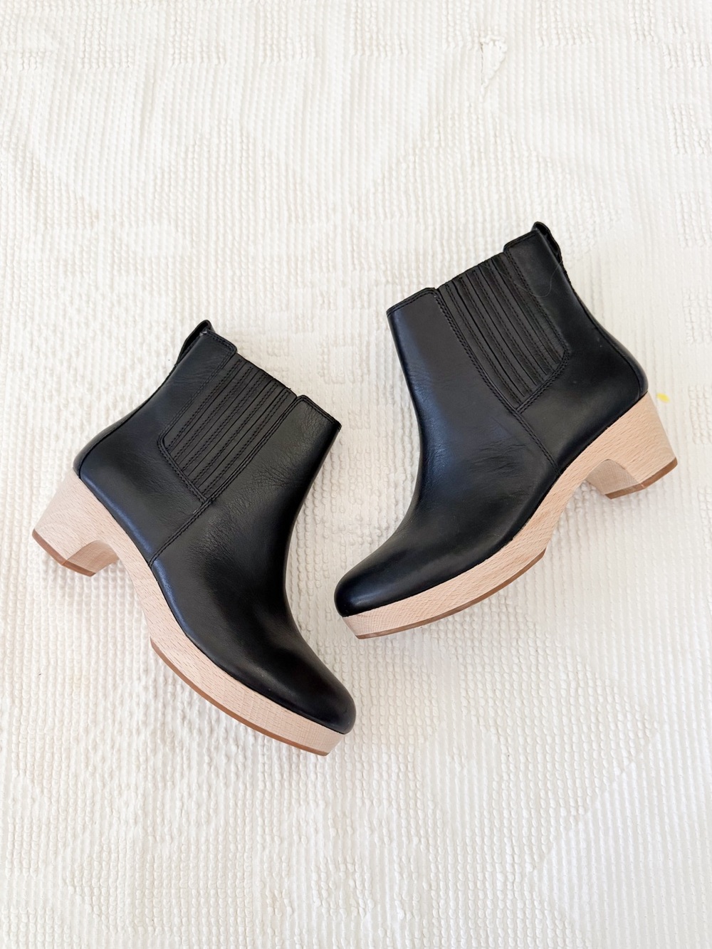 Madewell Benny Chelsea Clog Boot Black Leather Size 7